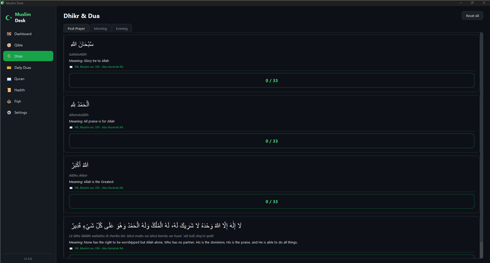 Muslim Desk dhikr