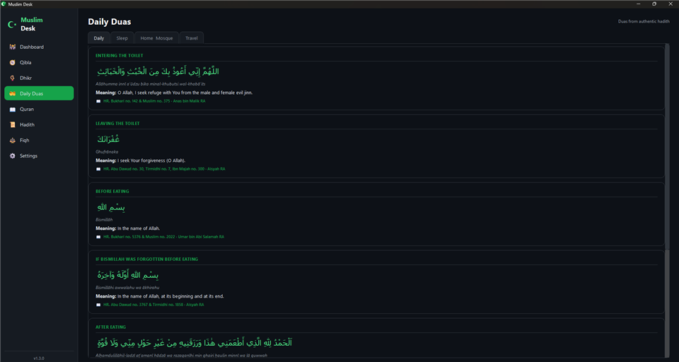 Muslim Desk daily duas